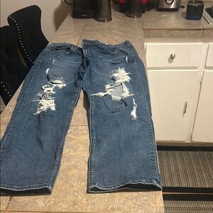 Women Distressed Blue Jeans